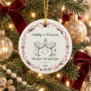 Personalisiertes Weihnachtsgeschenk für Verlobte Keramik Ornament