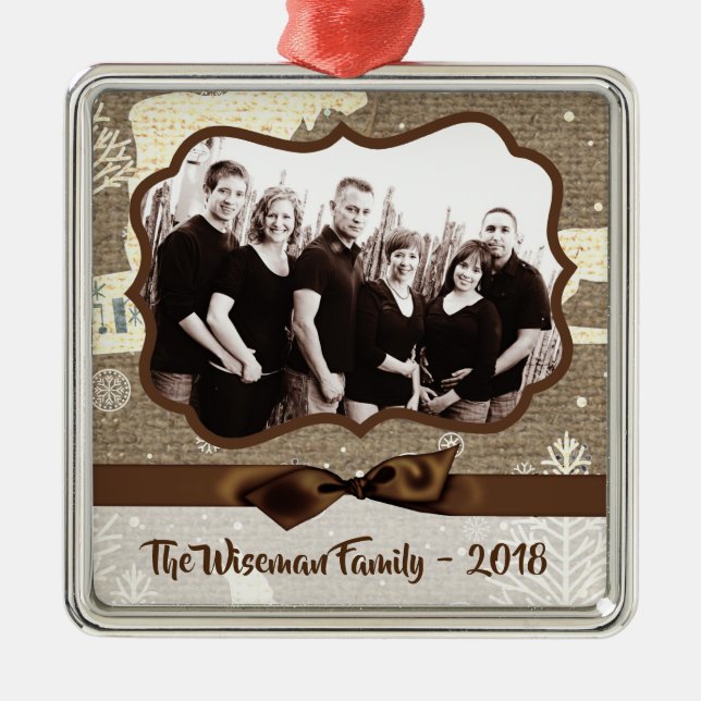 Personalisiertes Weihnachtsgeschenk Hirsch FOTO Or Ornament Aus Metall (Vorne)