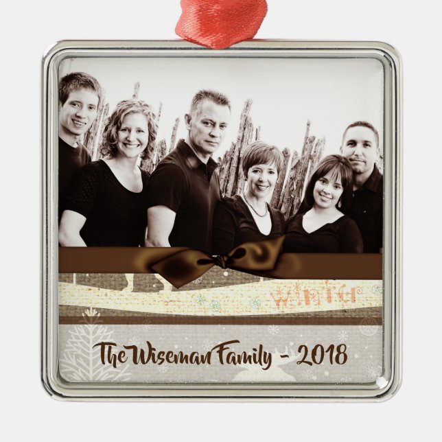 Personalisiertes Weihnachtsgeschenk Hirsch FOTO Or Ornament Aus Metall (Vorne)