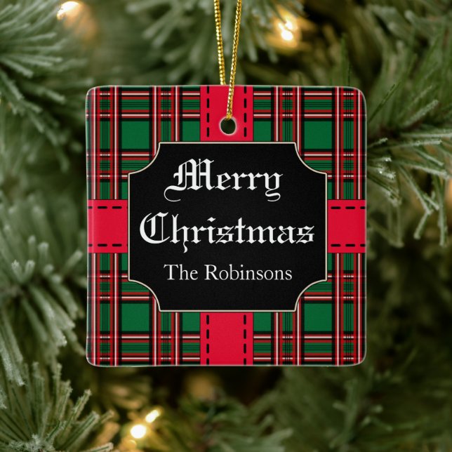 Personalisiertes Weihnachtsgeschenk Keramikornament (Baum)