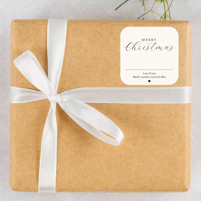Personalisiertes Weihnachtsgeschenk-Label Quadratischer Aufkleber (Von Creator hochgeladen)