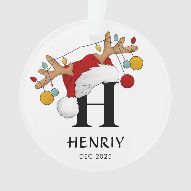Personalisiertes Weihnachtsgeschenk mit Namen Ornament (Vorderseite)