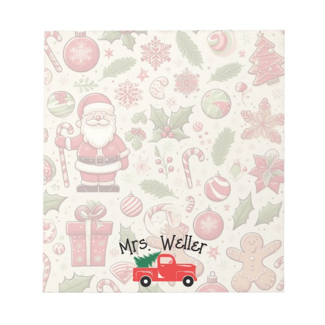 Personalisiertes Weihnachtsgeschenk Notizblock (Vorderseite)