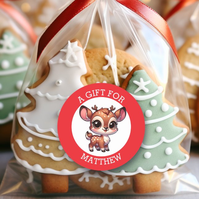 Personalisiertes Weihnachtsgeschenk Runder Aufkleber (Von Creator hochgeladen)