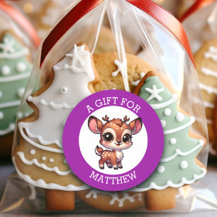 Personalisiertes Weihnachtsgeschenk Runder Aufkleber