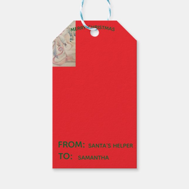 Personalisiertes Weihnachtsgeschenk-Tag Geschenkanhänger (Vorderseite)