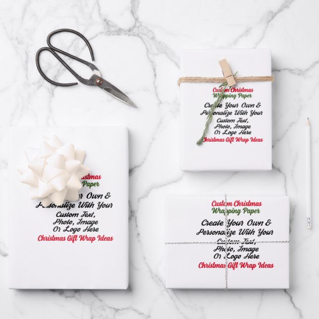 Personalisiertes Weihnachtsgeschenkpapier Geschenkpapier Set (Vorderseite)