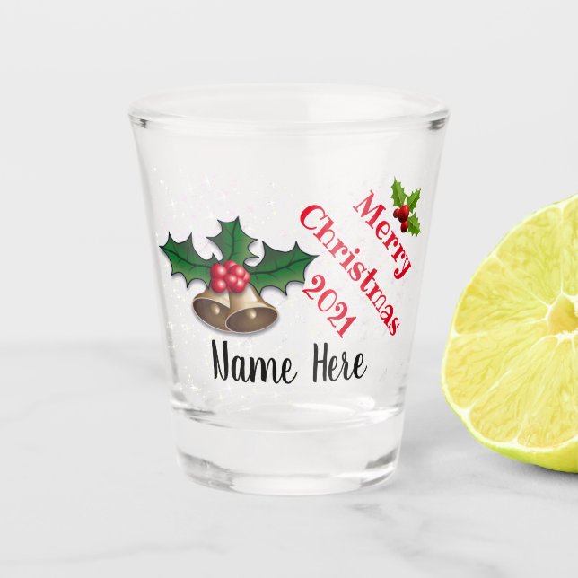 Personalisiertes Weihnachtsglas Schnapsglas (Vorderseite)