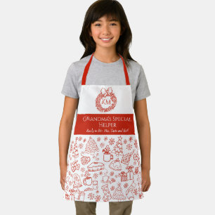 Personalisiertes Weihnachtshelfer-Doodle für Kinde Schürze