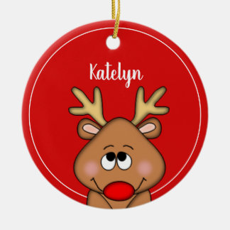 Personalisiertes Weihnachtsjahr der Reindeer Keramik Ornament
