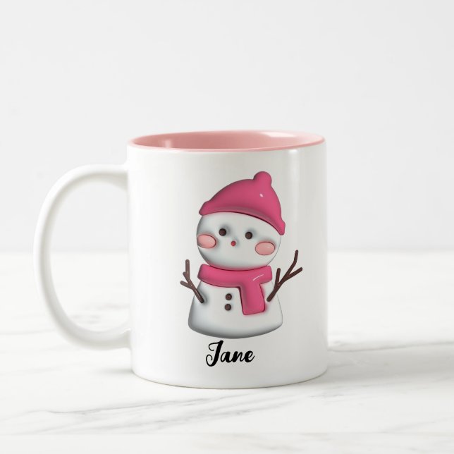 Personalisiertes Weihnachtskaffee-Geschenk Zweifarbige Tasse (Links)