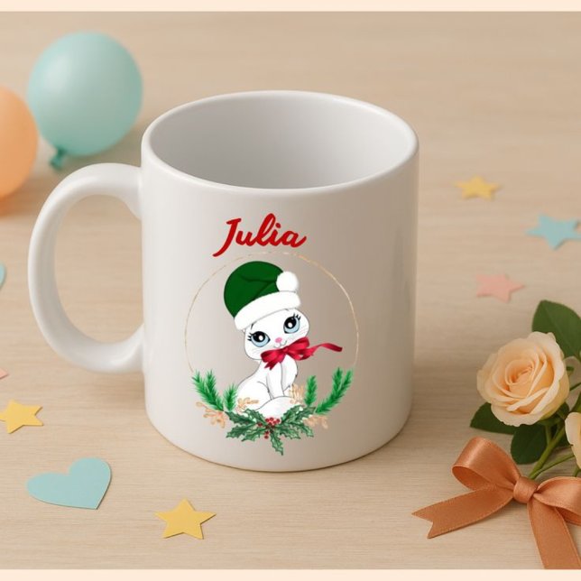 Personalisiertes Weihnachtskitty – Feiertage Kaffeetasse (Von Creator hochgeladen)