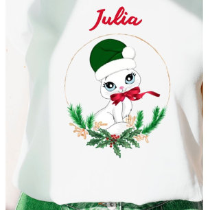 Personalisiertes Weihnachtskitty – Festive Feierta T-Shirt