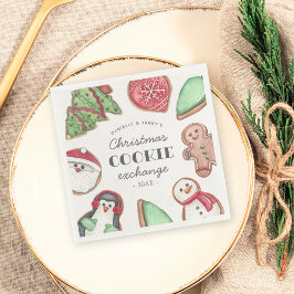 Personalisiertes Weihnachtskochtausch-Party Serviette
