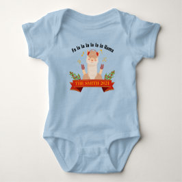 Personalisiertes Weihnachtslama Familienmatte Baby Strampler
