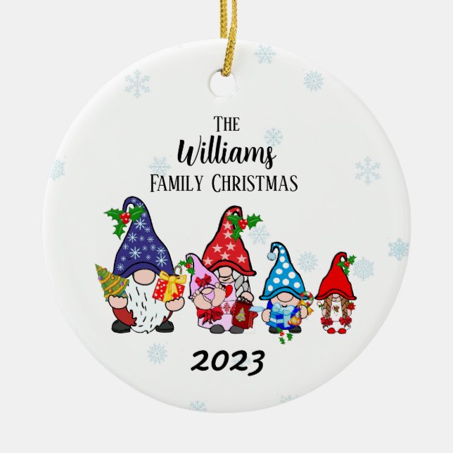 Personalisiertes Weihnachtsmädchen Keramik Ornament (Vorne)