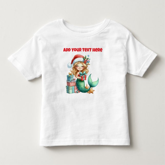 Personalisiertes Weihnachtsmädchen Kleinkinder-Shi Kleinkind T-shirt (Vorderseite)