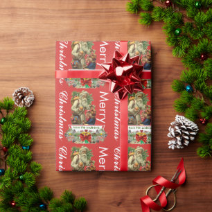 Personalisiertes Weihnachtsmann-Feiertags-Foto-Ges Geschenkpapier