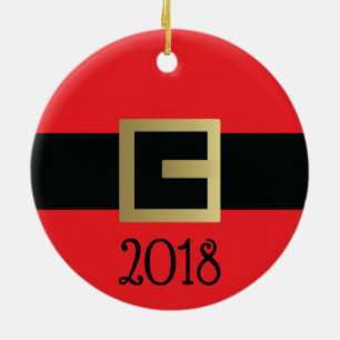 Personalisiertes Weihnachtsmann-Gurt-Weihnachten Keramik Ornament