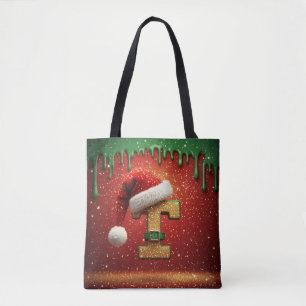 Personalisiertes Weihnachtsmonogramm T mit Santa-H