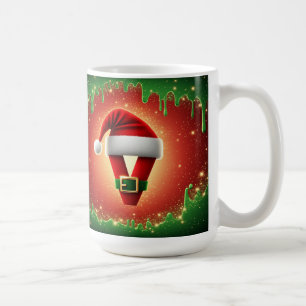 Personalisiertes Weihnachtsmonogramm V mit Weihnac Kaffeetasse