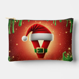 Personalisiertes Weihnachtsmonogramm V mit Weihnac Zubehörtasche