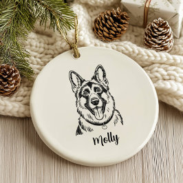 Personalisiertes Weihnachtsmotiv mit Deutscher Sch Keramik Ornament