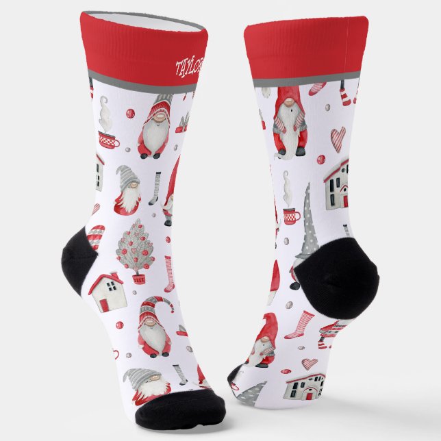 Personalisiertes Weihnachtsmuster Socken (Gewinkelt)