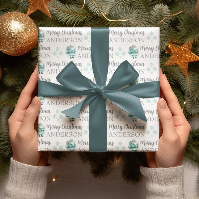 Personalisiertes Weihnachtspapier Geschenkpapier (Celebrate someone special this holiday with this cute personalized Santa wrapping paper!)