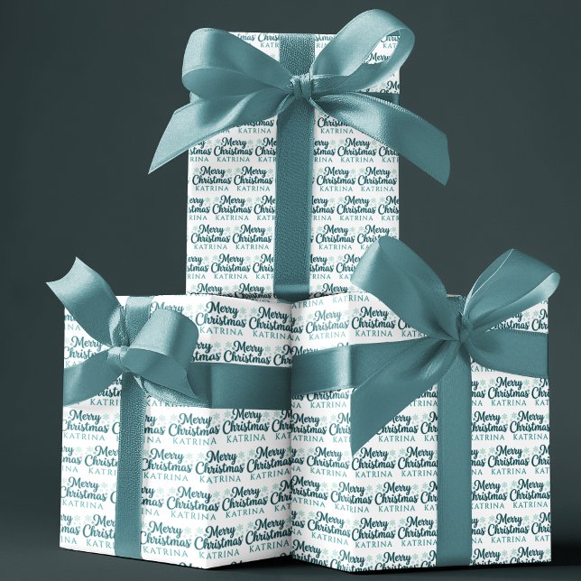 Personalisiertes Weihnachtspapier Geschenkpapier Set (Celebrate someone special this holiday with these personalized name wrapping paper sheets! )