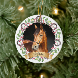 Personalisiertes Weihnachtspferd-Foto Keramik Ornament