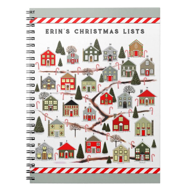 personalisiertes Weihnachtsplaner-Notebook Notizblock (Vorderseite)