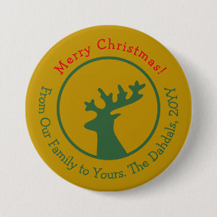 Personalisiertes Weihnachtsrentier Button