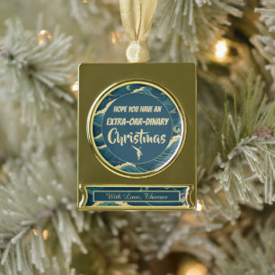 Personalisiertes Weihnachtsrudern Banner-Ornament Gold