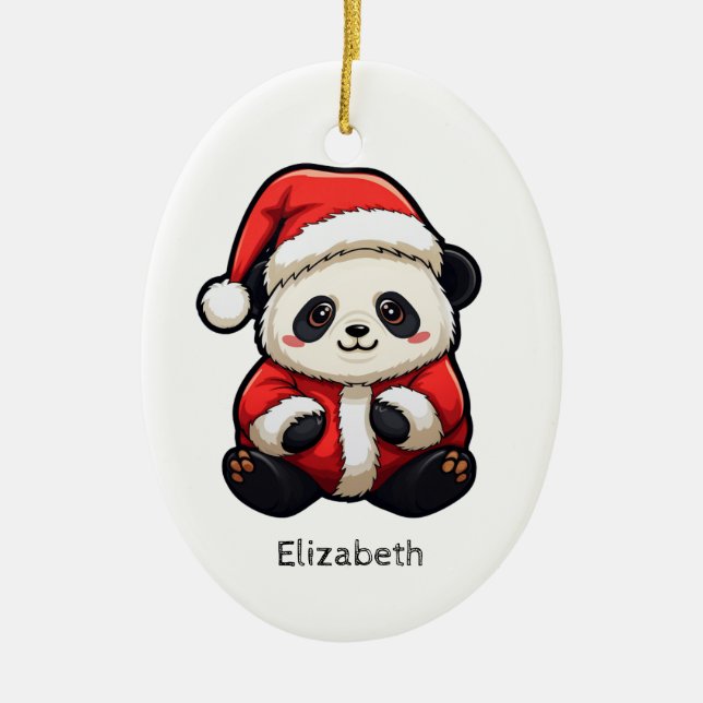 Personalisiertes Weihnachtsschmuck Panda (Vorne)
