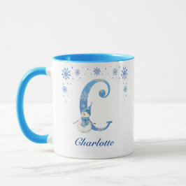 Personalisiertes Weihnachtsschneeflogramm C Tasse