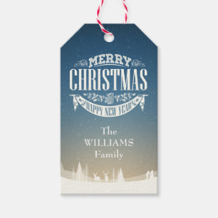 Personalisiertes Weihnachtsschneeszene Foto Geschenkanhänger