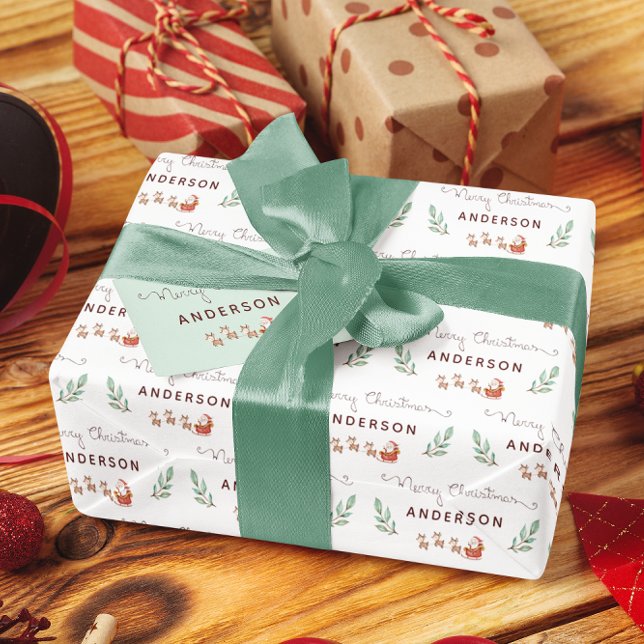 Personalisiertes Weihnachtswackelpapier Geschenkpapier (Make Christmas wrapping a little easier with this personalized wrapping paper! Matching tag! )