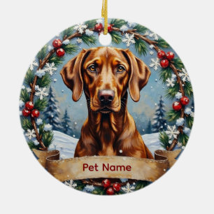 Personalisiertes Weimaraner Weihnachten Keramik Ornament