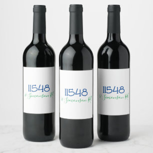 Personalisiertes Wein L mit Postleitzahl und Straß Weinetikett