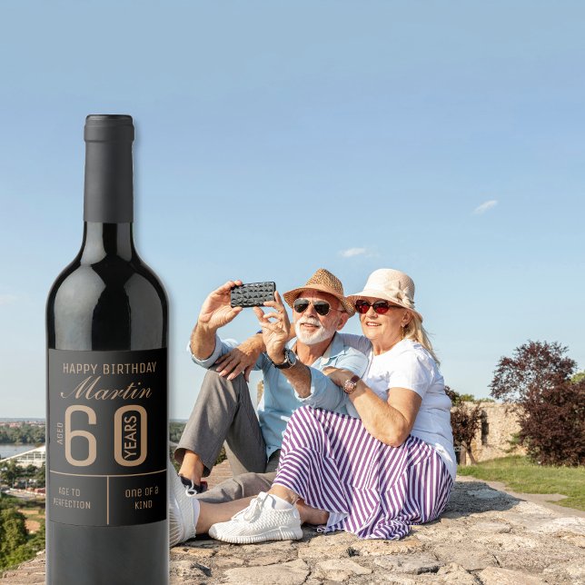 Personalisiertes Weinlabel 60. Geburtstag Weinetikett (Von Creator hochgeladen)