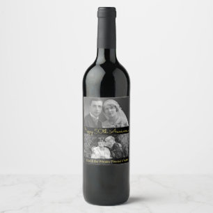 Personalisiertes Weinlabel Happy 50-jähriges Pic Weinetikett
