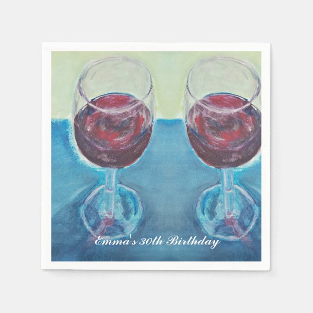 Personalisiertes Weinparty-Servietten | Benutzerde Serviette (Vorderseite)