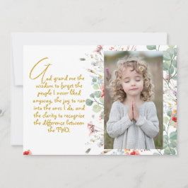 Personalisiertes Weisheitsgebet mit Foto, Name. . Einladung