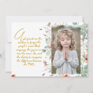 Personalisiertes Weisheitsgebet mit Foto, Name. . Einladung