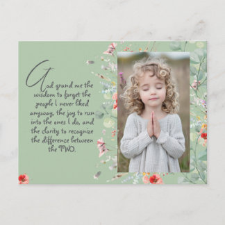 Personalisiertes Weisheitsgebet mit Foto, Name. . Postkarte
