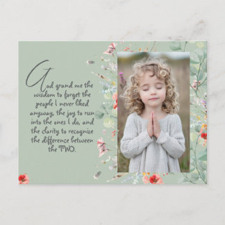 Personalisiertes Weisheitsgebet mit Foto, Name. . Postkarte