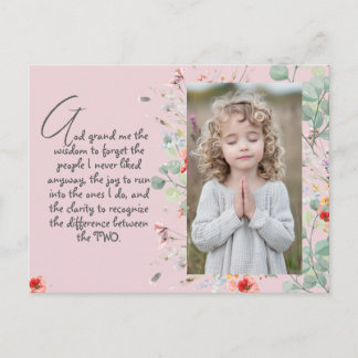 Personalisiertes Weisheitsgebet mit Foto, Name. . Postkarte