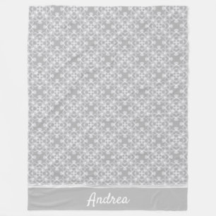 Personalisiertes weiß-graues Muster Fleecedecke