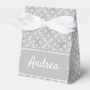 Personalisiertes weiß-graues Muster Geschenkschachtel